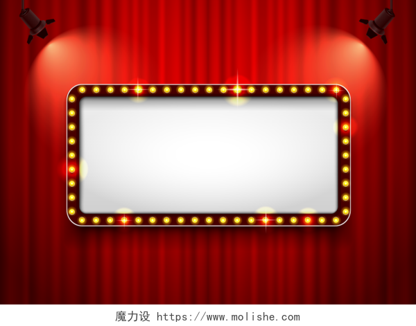 红色舞台装饰背景图